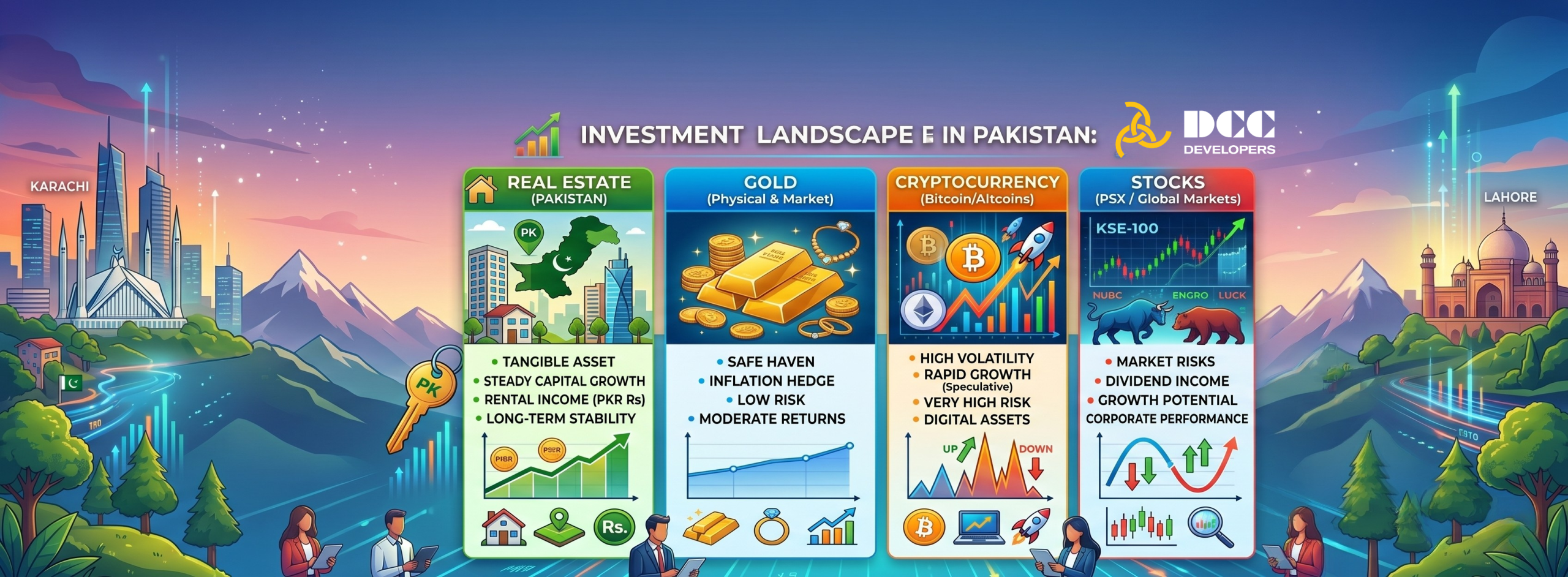 Real estate investment in Pakistan compared with gold crypto and stocks