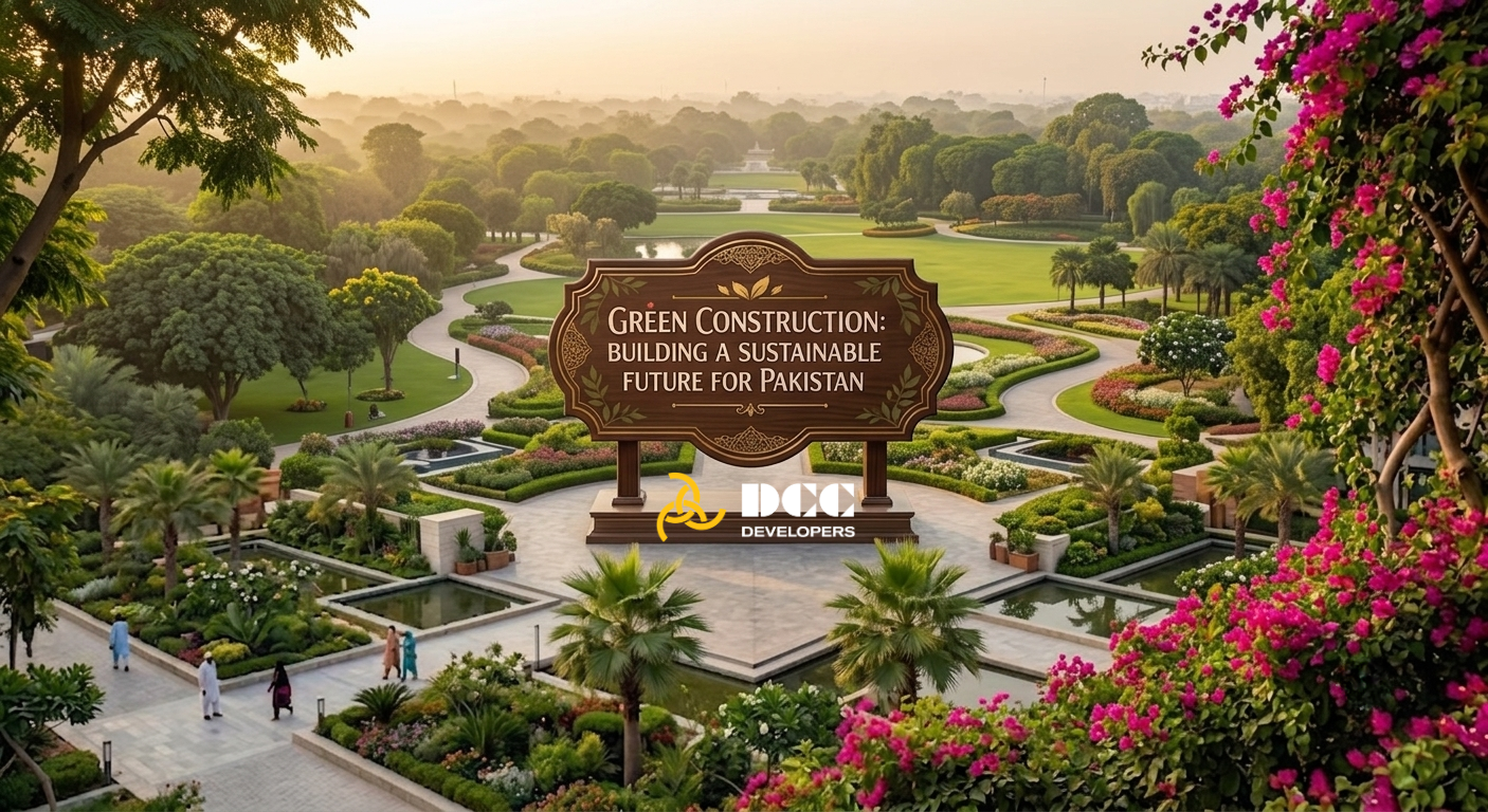 Modern green construction project in Pakistan featuring sustainable building design and energy-efficient architecture