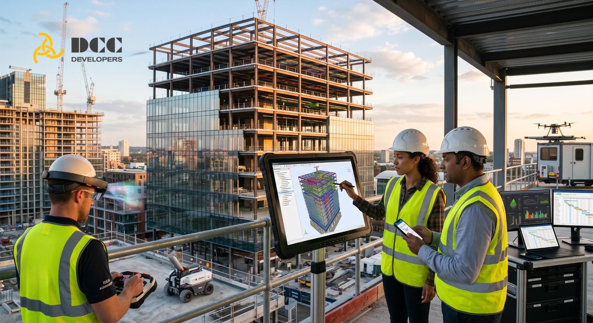 Commercial construction project using BIM technology and digital project management