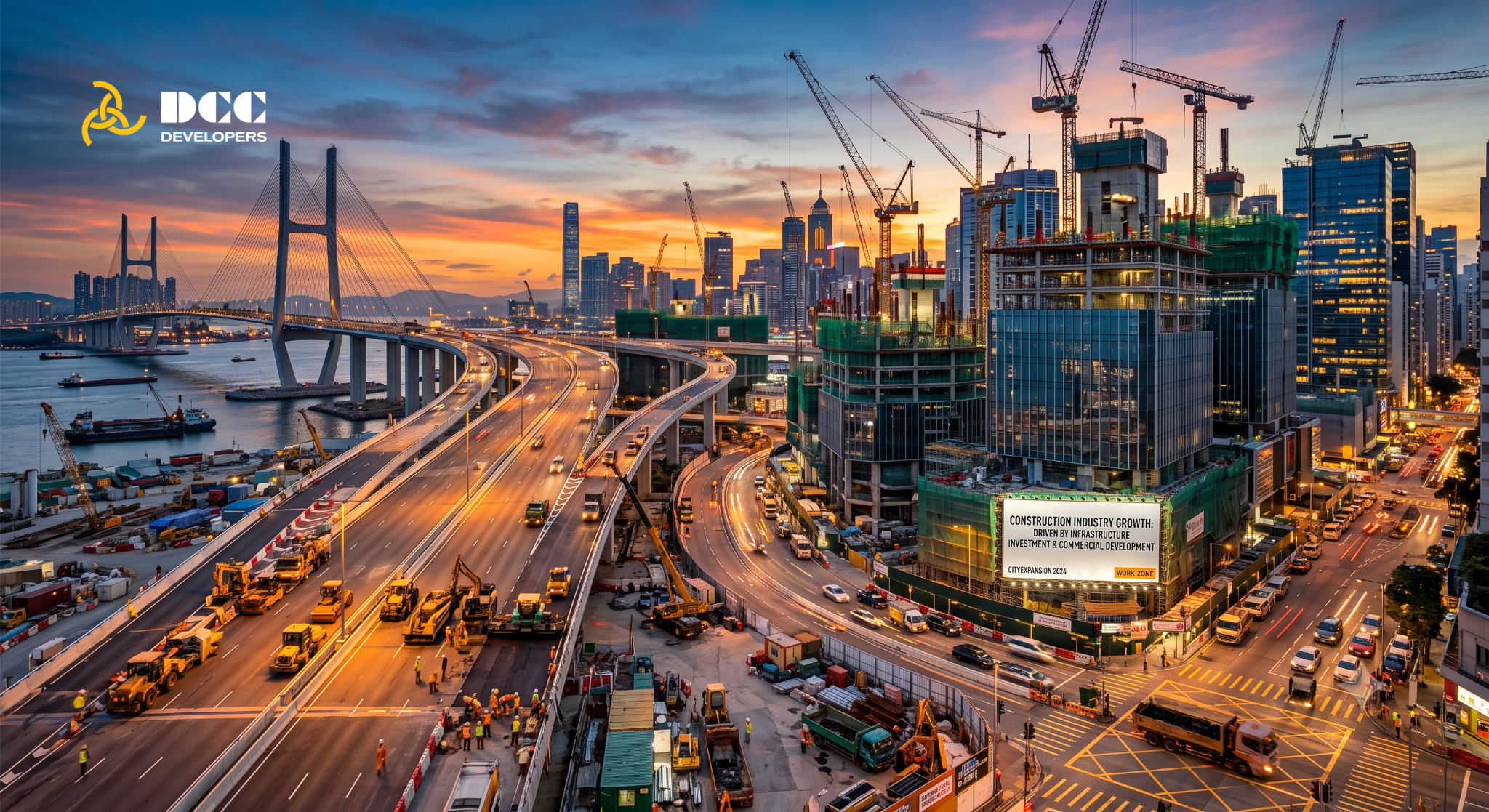 US construction industry growth driven by infrastructure investment and commercial development